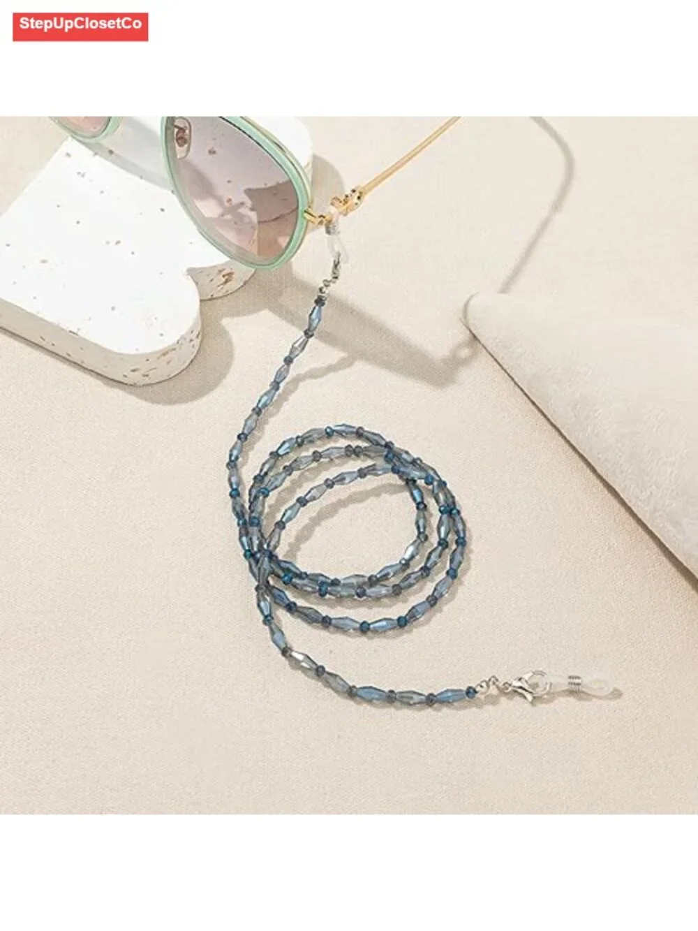 Crystal Beaded Eyeglasses Chain for Women Non-Slip Glasses Strap Holder